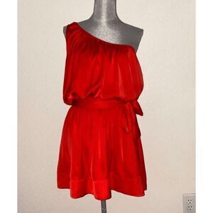 Banana Republic Red One-Shoulder Mini Dress